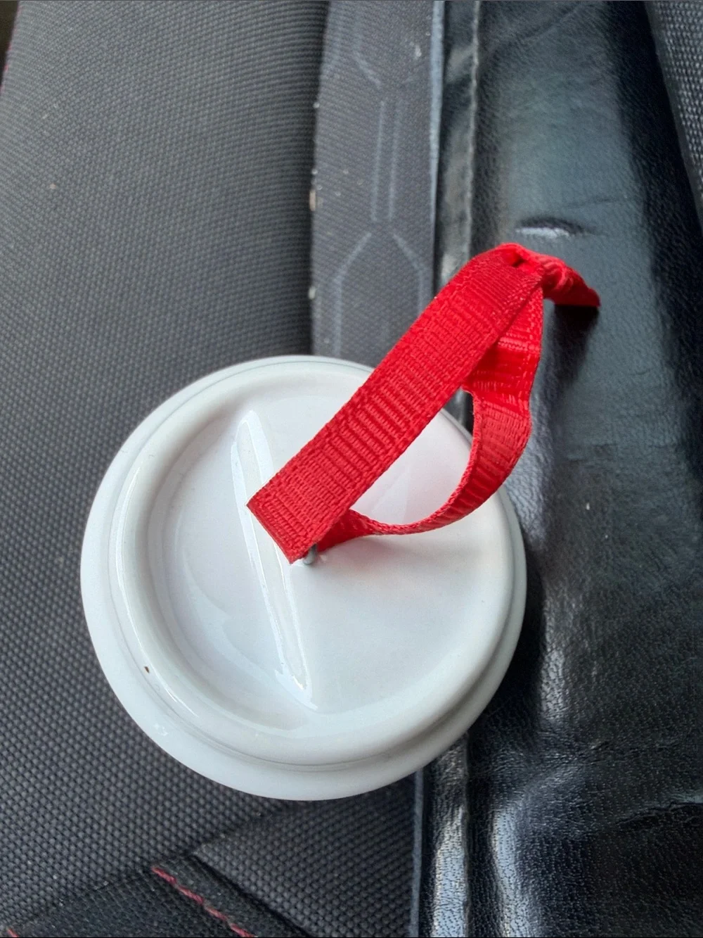 Starbucks Red and Green Holiday Cup Ornament with White Lid